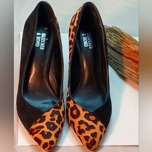 Bleecker and Bond Animal Print and Bkack suede High Hills Size 8.5